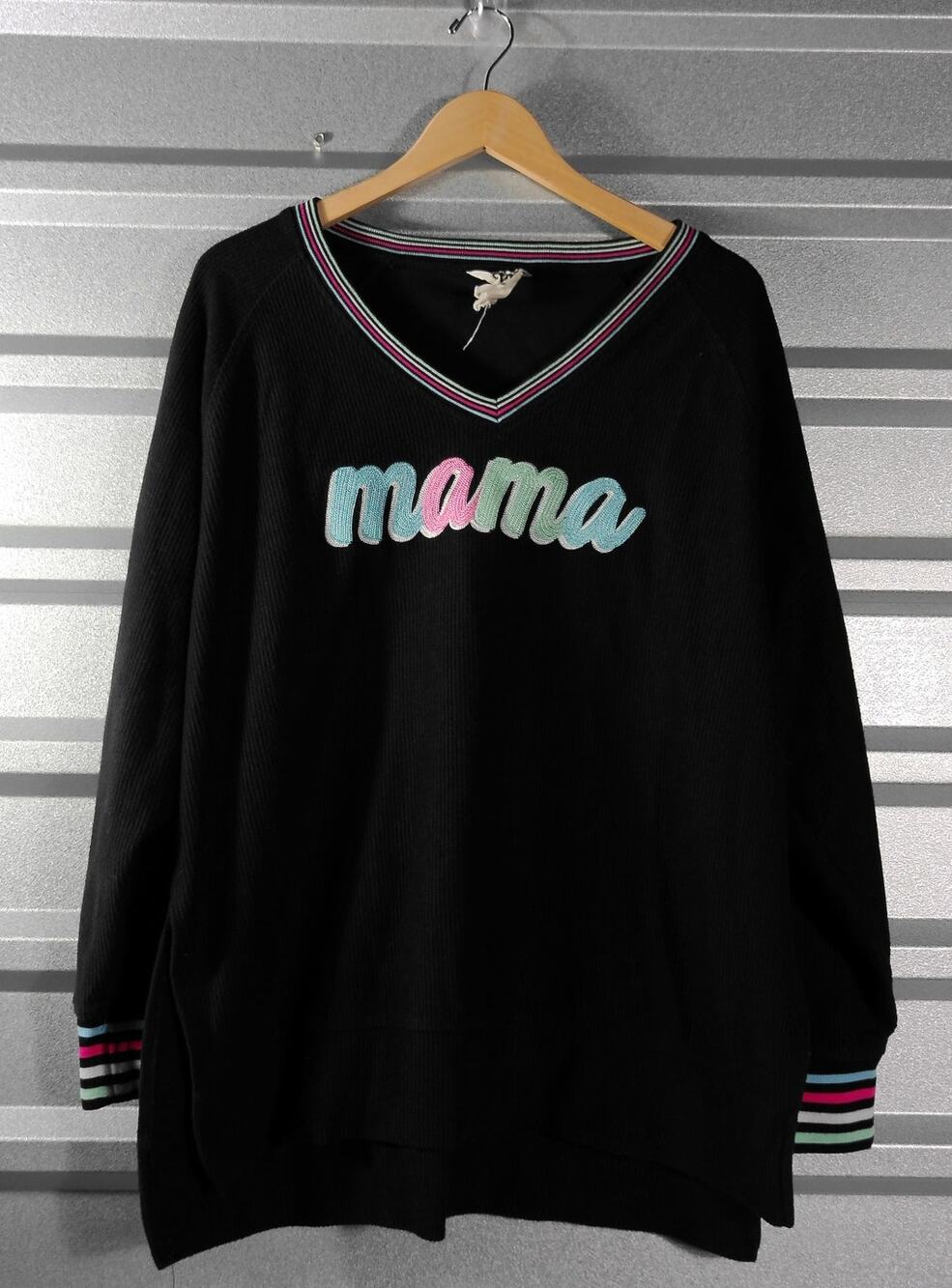 Jadelynn Brooke, MAMA Corded V-Neck Sweatshirt Sz XXL